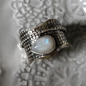 🆕 Moonstone Sterling Silver Spinner Ring